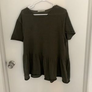 Zara knit army green short sleeve